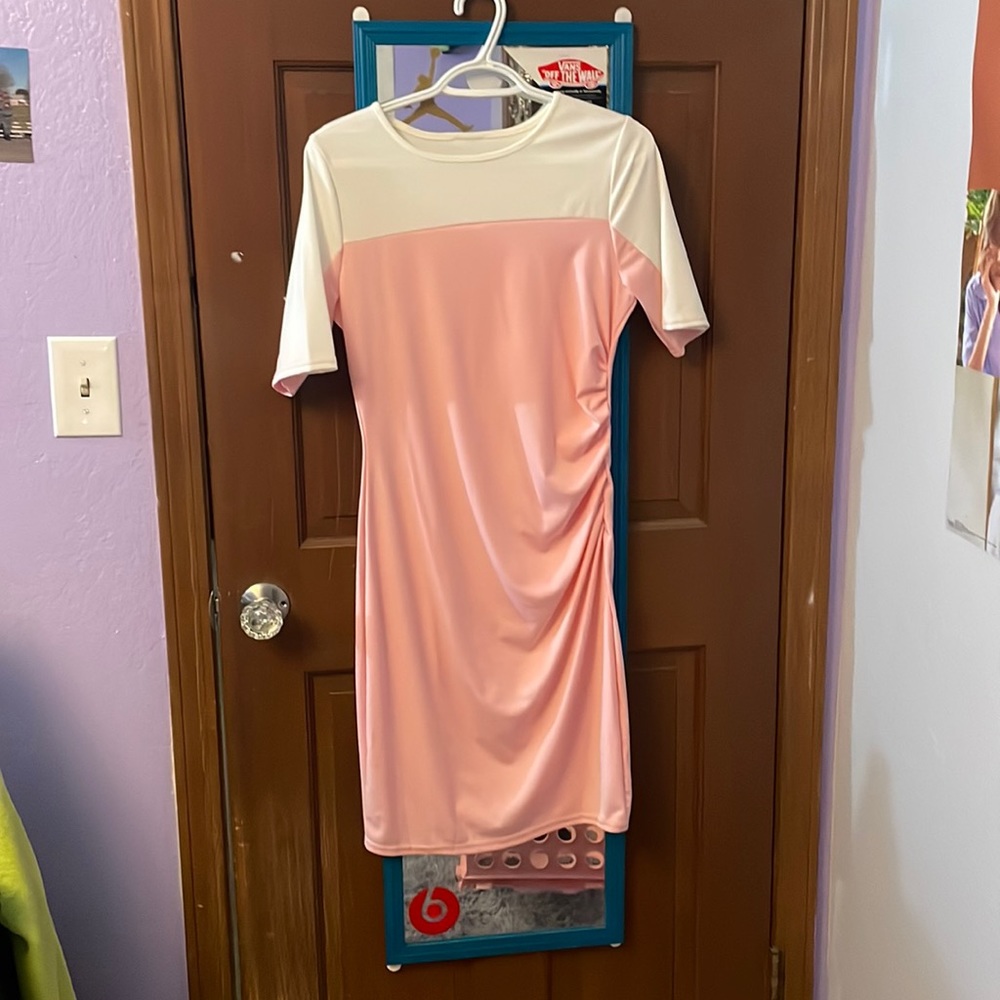 Pink t shirt dress. Dusty pink. Size L